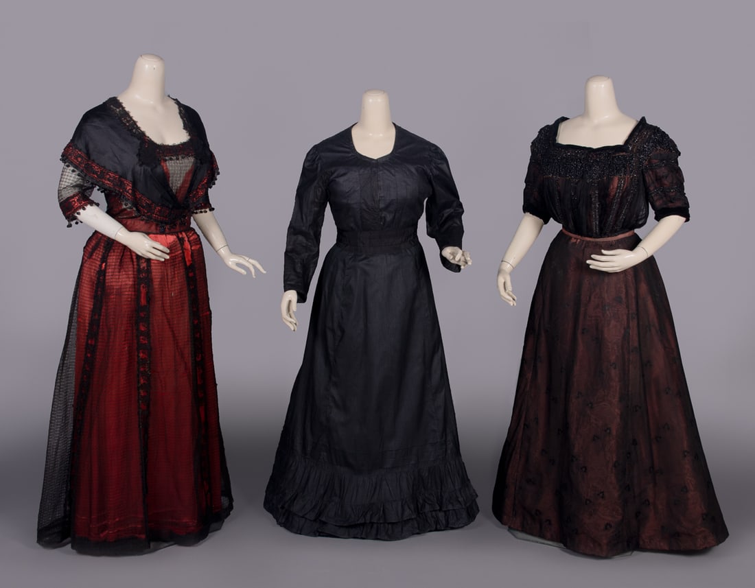TWO EVENING DRESSES & ONE WORK DRESS, 1900-1905 (1 of 11)