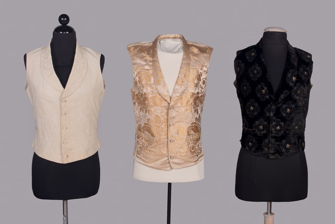 THREE GENTS WAISTCOATS, 1860s & 1880s (1 of 11)