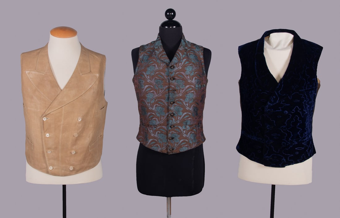 THREE GENTS WAISTCOATS, 1840-1845 & 1890s (1 of 10)
