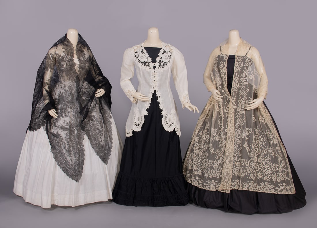TWO LACE SHAWLS & ONE LINEN JACKET, 1840-1912 (1 of 10)