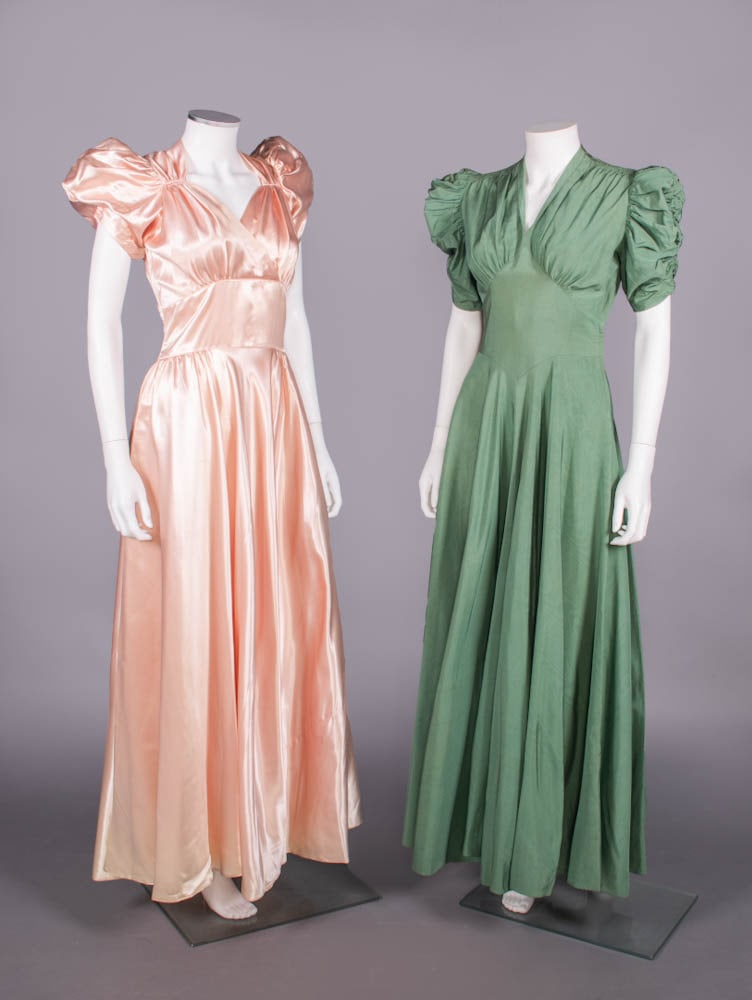 SATIN & MOIRE' EVENING GOWNS, 1937-1939 (1 of 8)