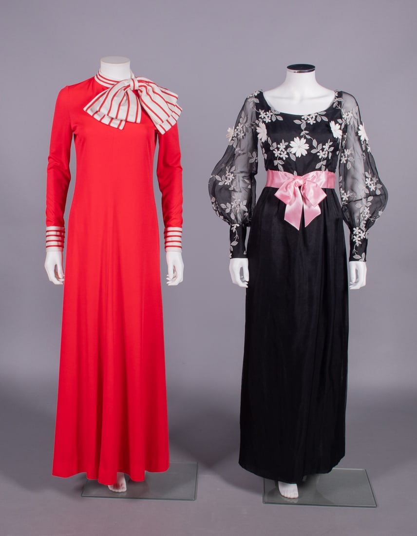 TWO AMERICAN DESIGNER PARTY DRESSES, USA, 1970s (1 of 9)