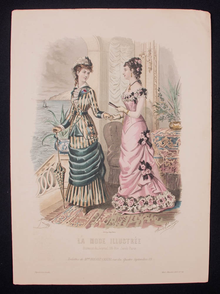TWENTY EIGHT FASHION PLATES, PARIS, 1870s (1 of 10)