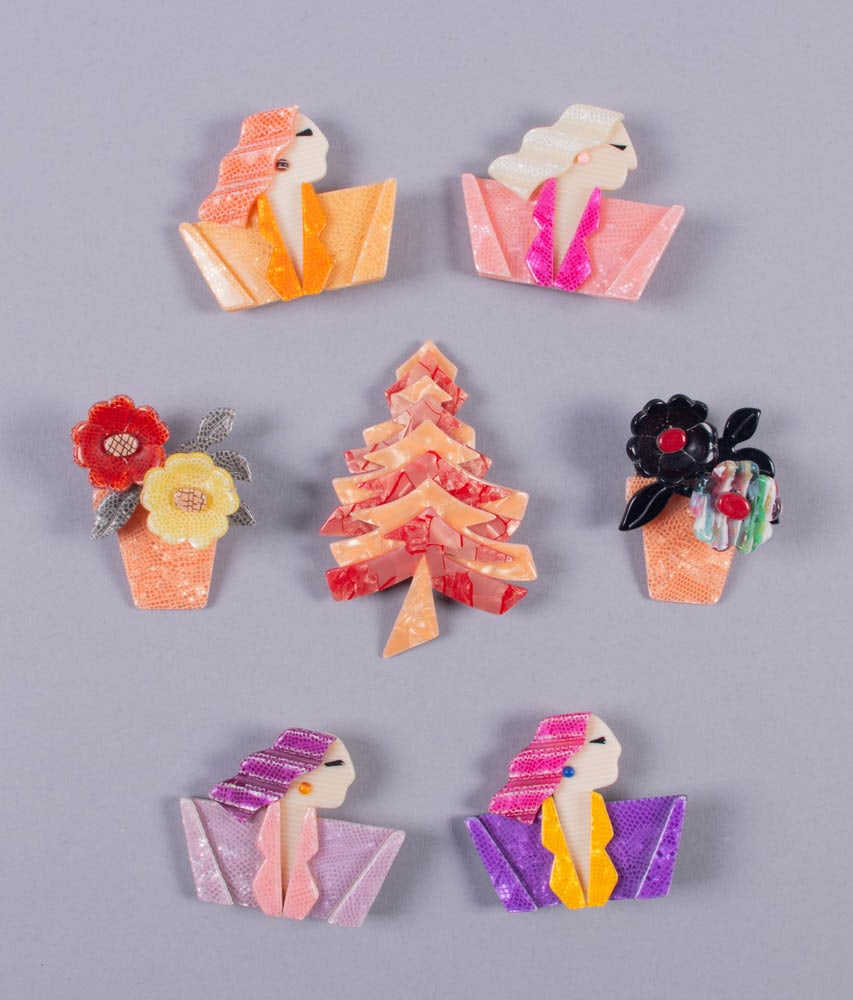 SEVEN LEA STEIN BROOCHES, PARIS (1 of 7)