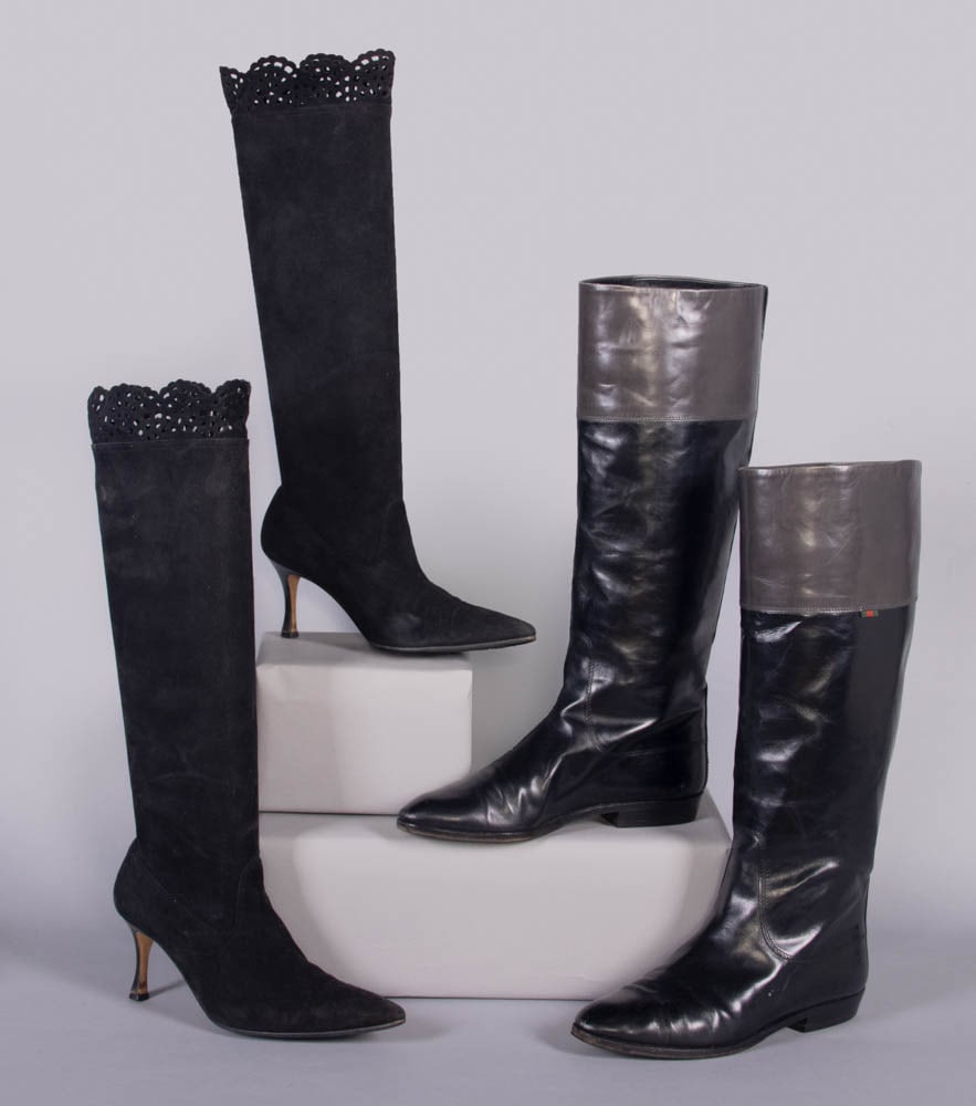 GUCCI & MANOLO BLAHNIK LEATHER BOOTS, ITALY (1 of 8)