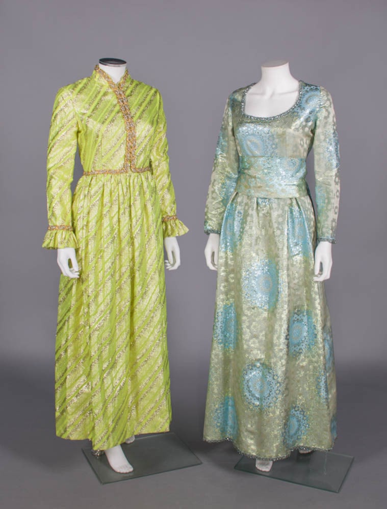TWO OSCAR DE LA RENTA LAME’ PARTY DRESSES, 1960-1970s (1 of 11)