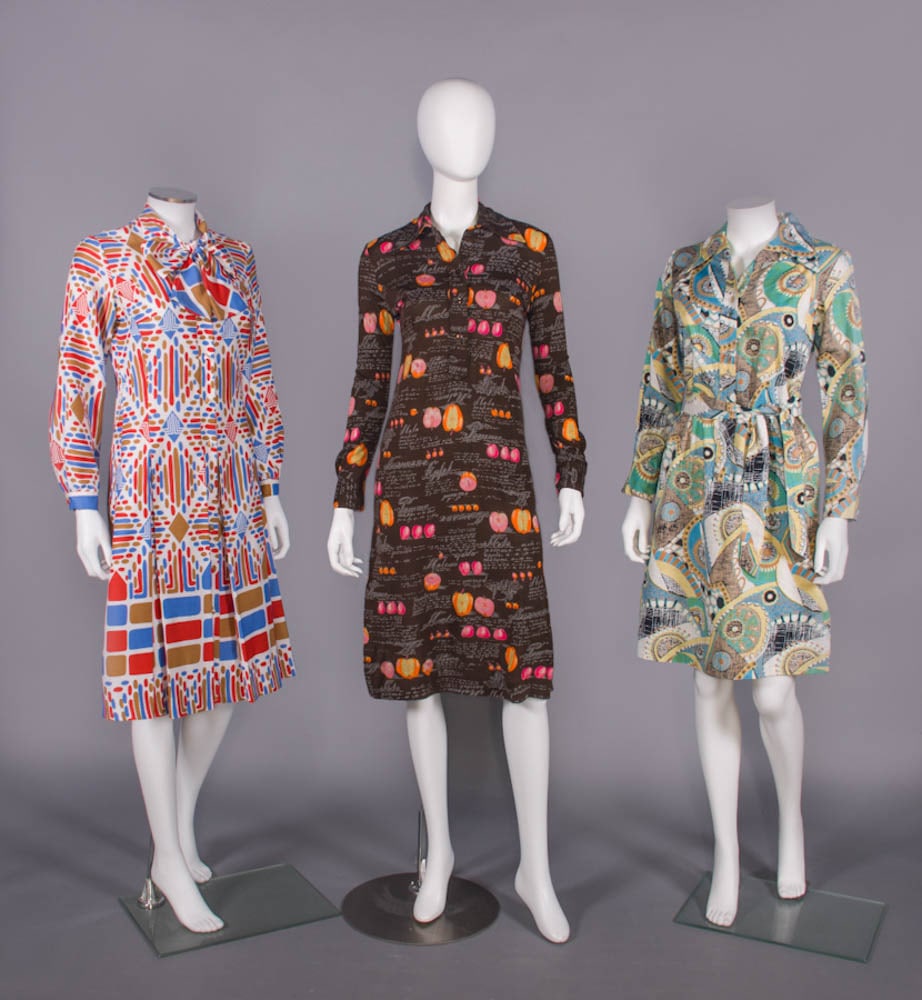 THREE LANVIN PRINTED DRESSES, PARIS, 1970s (1 of 9)