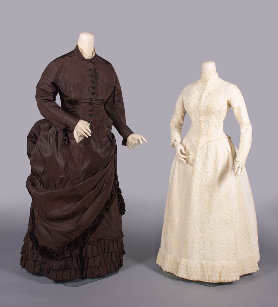 TWO SILK OR COTTON DAY DRESSES, 1885-1888 (1 of 10)