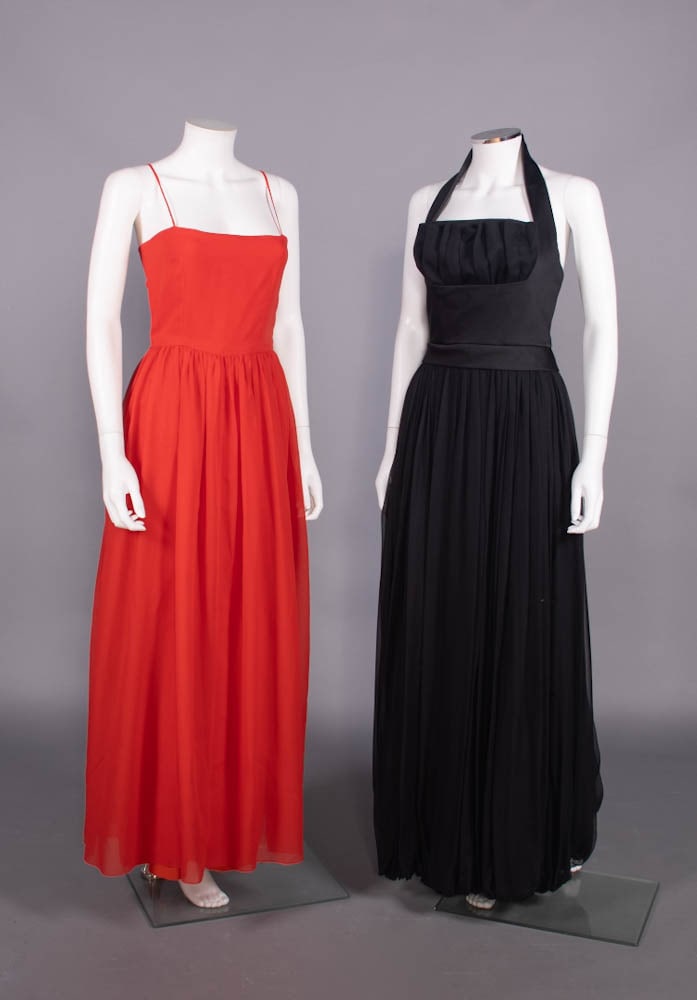 LANVIN & YSL CHIFFON EVENING GOWNS, PARIS, MODERN (1 of 9)