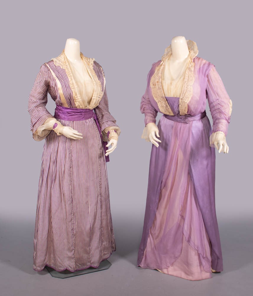 TWO PURPLE SILK AFTERNOON DRESSES, PHILADELPHIA, 1911-1912 (1 of 10)
