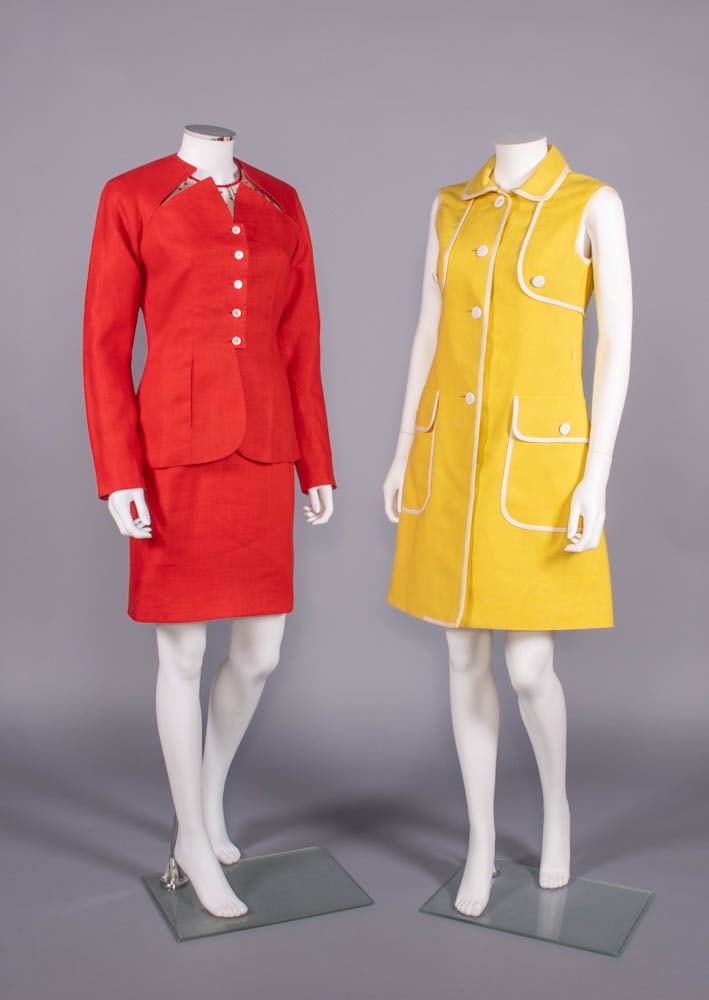 TWO GEOFFREY BEENE LINEN DAY DRESSES, USA, 1960s & SPRING 1988 (1 of 10)