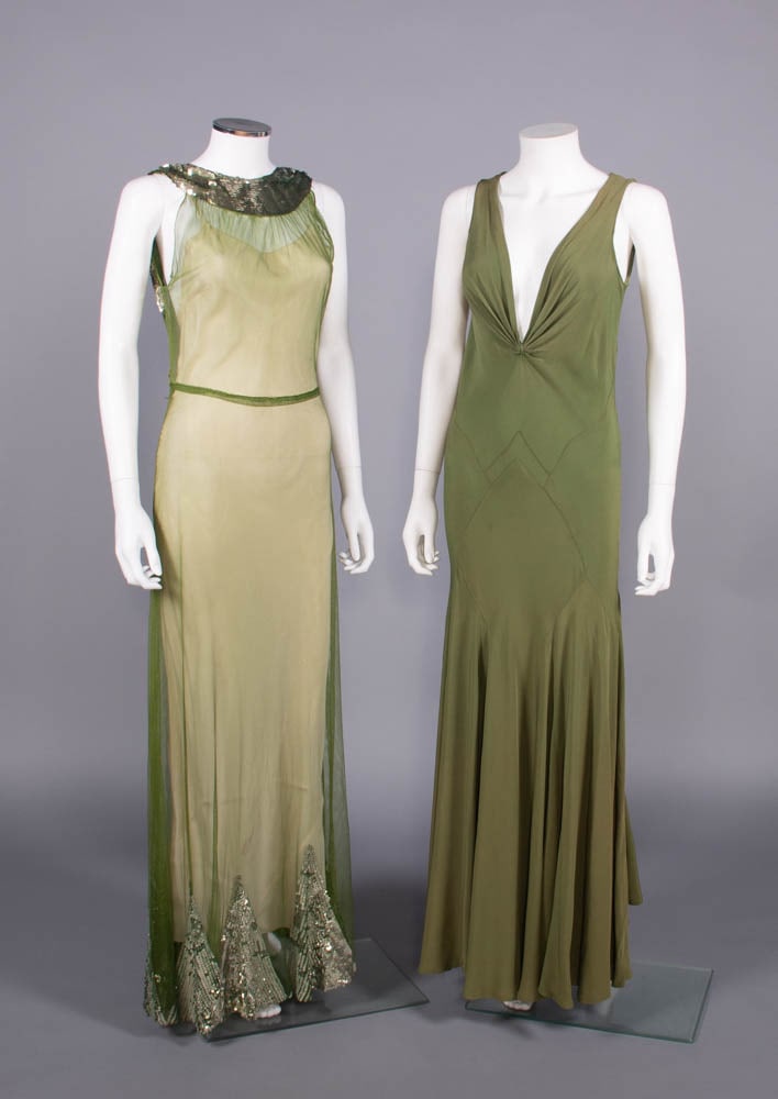 TWO SILK EVENING DRESSES, 1930s (1 of 9)