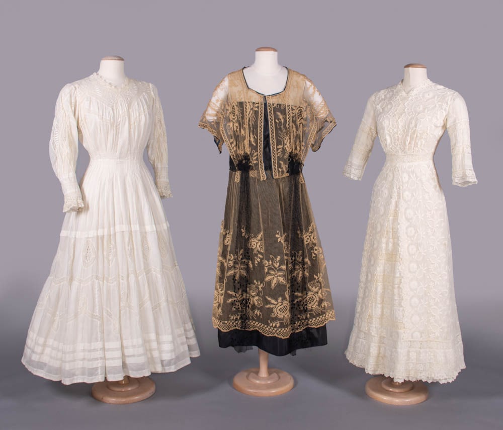 THREE EMBROIDERED DAY & LINGERIE DRESSES, 1910s (1 of 10)