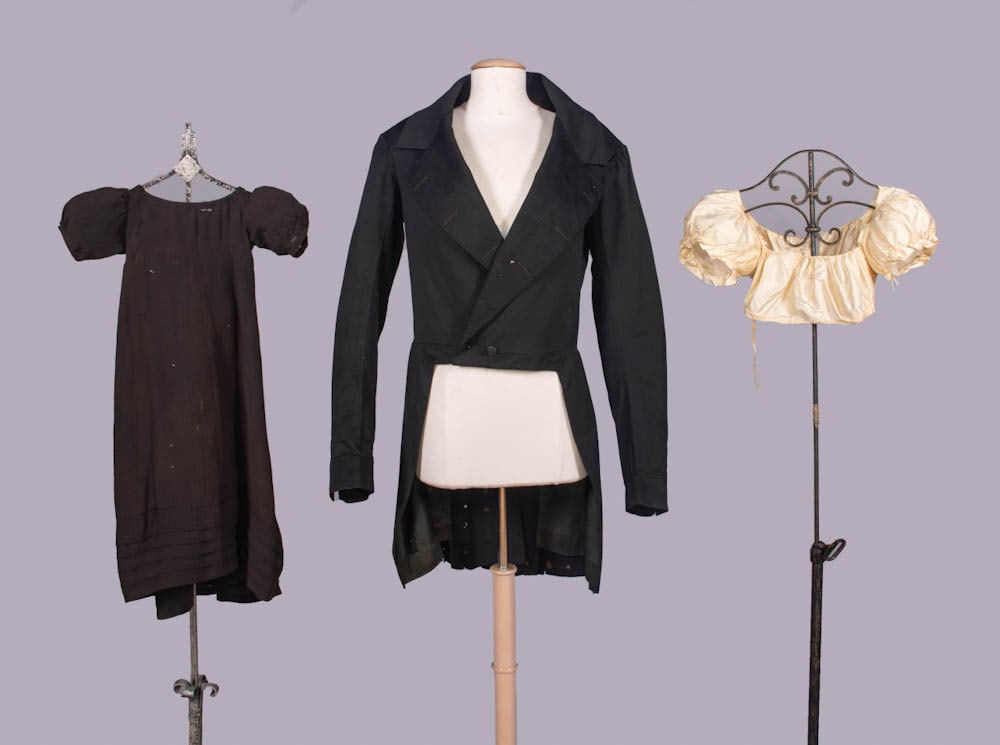 ONE MOURNING DRESS, ONE TAILCOAT & ONE BODICE, 1810-1845 (1 of 8)