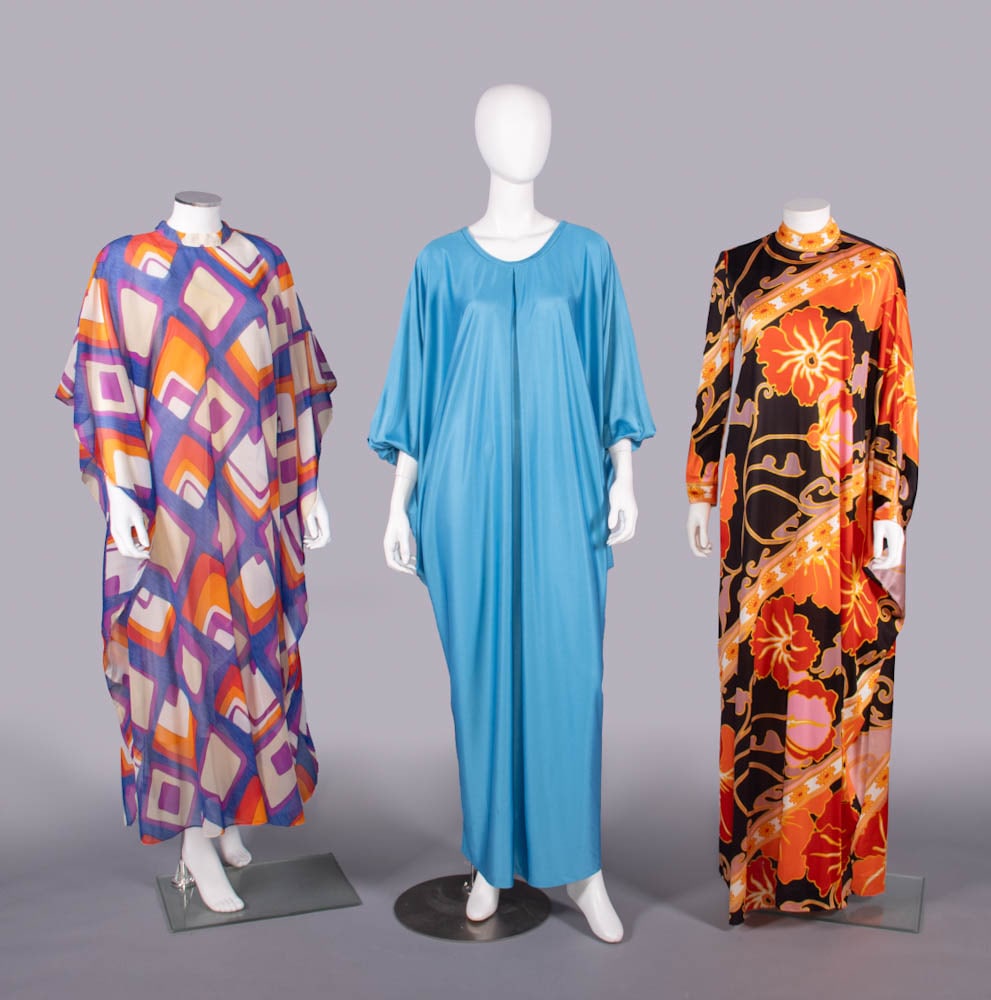 THREE CAFTAN INSPIRED LOUNGE OR HOSTESS DRESSES, USA, 1970s-EARLY 1980s (1 of 10)