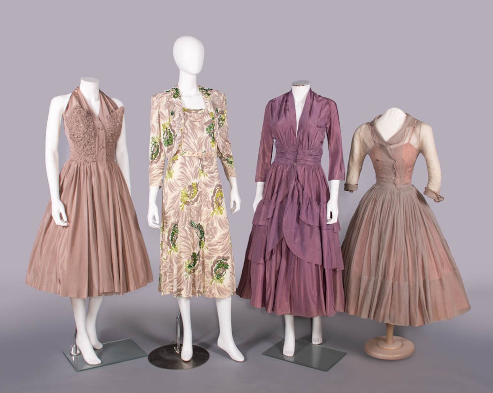 JEAN PATOU & UNLABELED PARTY DRESSES, 1940s (1 of 10)
