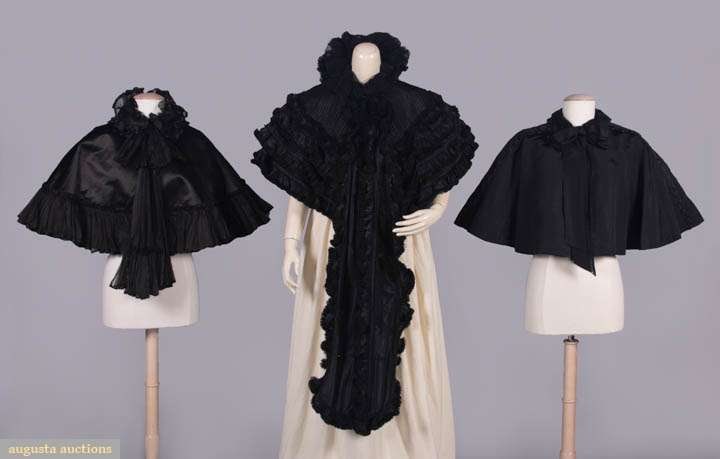 THREE BLACK SILK CAPELETS, USA, 1890s (1 of 10)