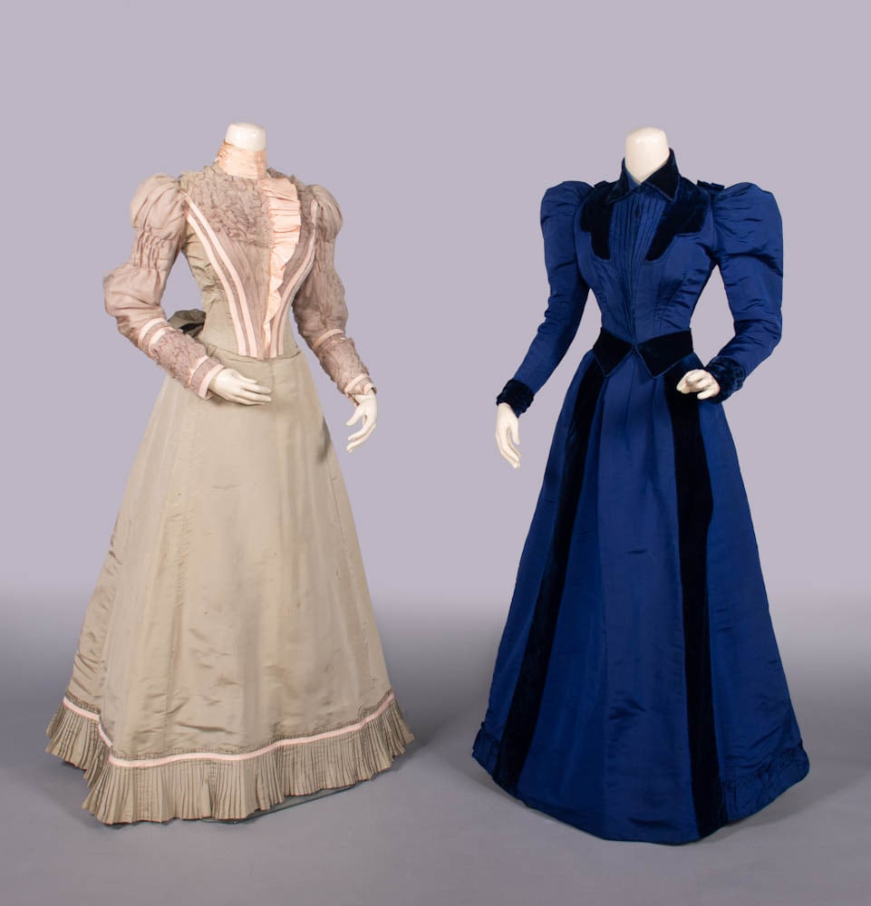 TWO SILK FAILLE DAY DRESSES, EARLY 1890s (1 of 10)