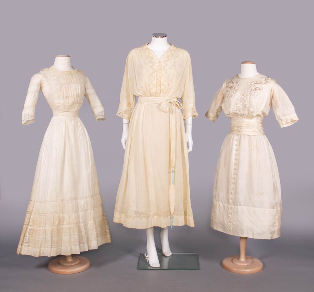 THREE COTTON OR SILK DAY DRESSES, 1913-1918 (1 of 9)