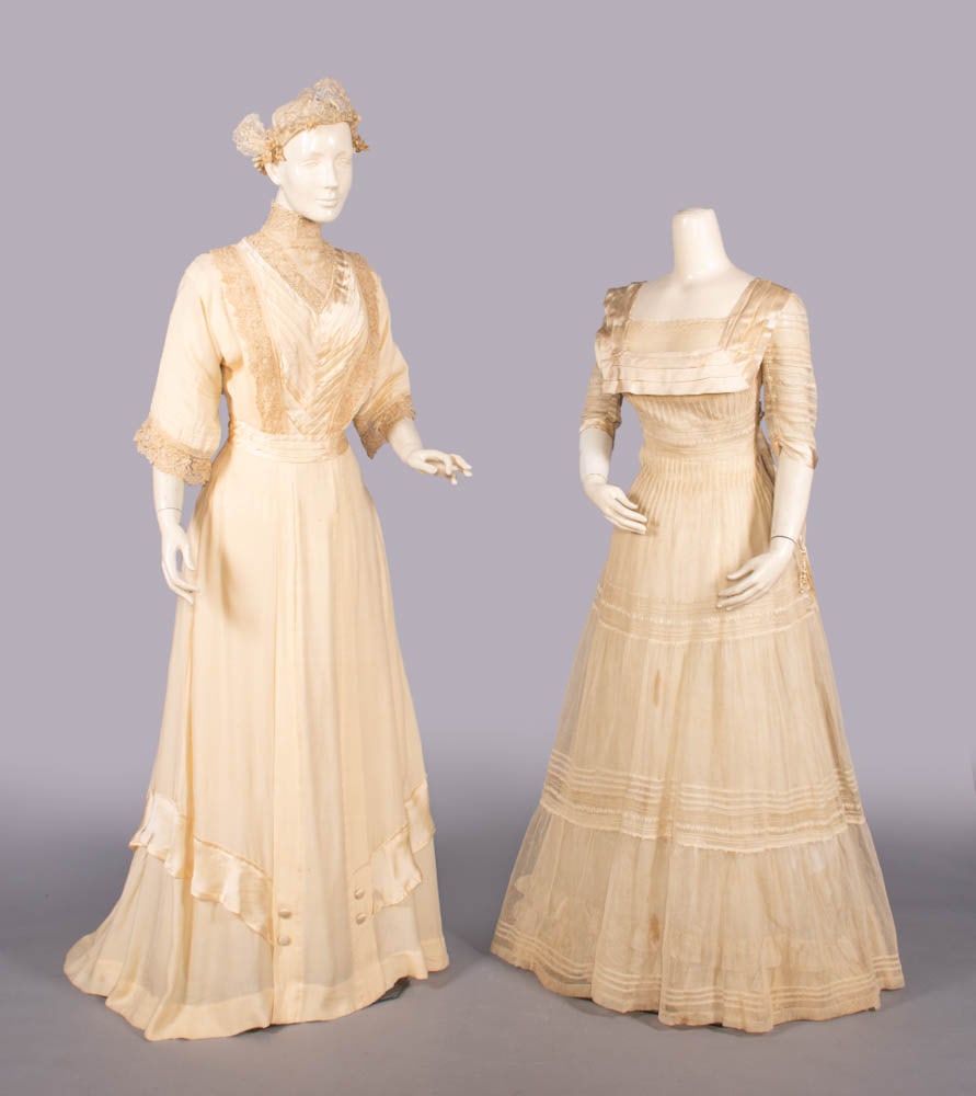 WEDDING GOWN & TULLE LINGERIE DRESS, 1910-1911 (1 of 10)