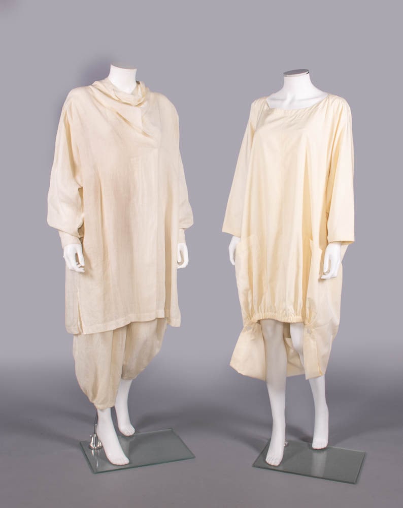 TWO ISSEY MIYAKE LINEN OR COTTON ENSEMBLES, JAPAN, 1982 & 1987 (1 of 9)