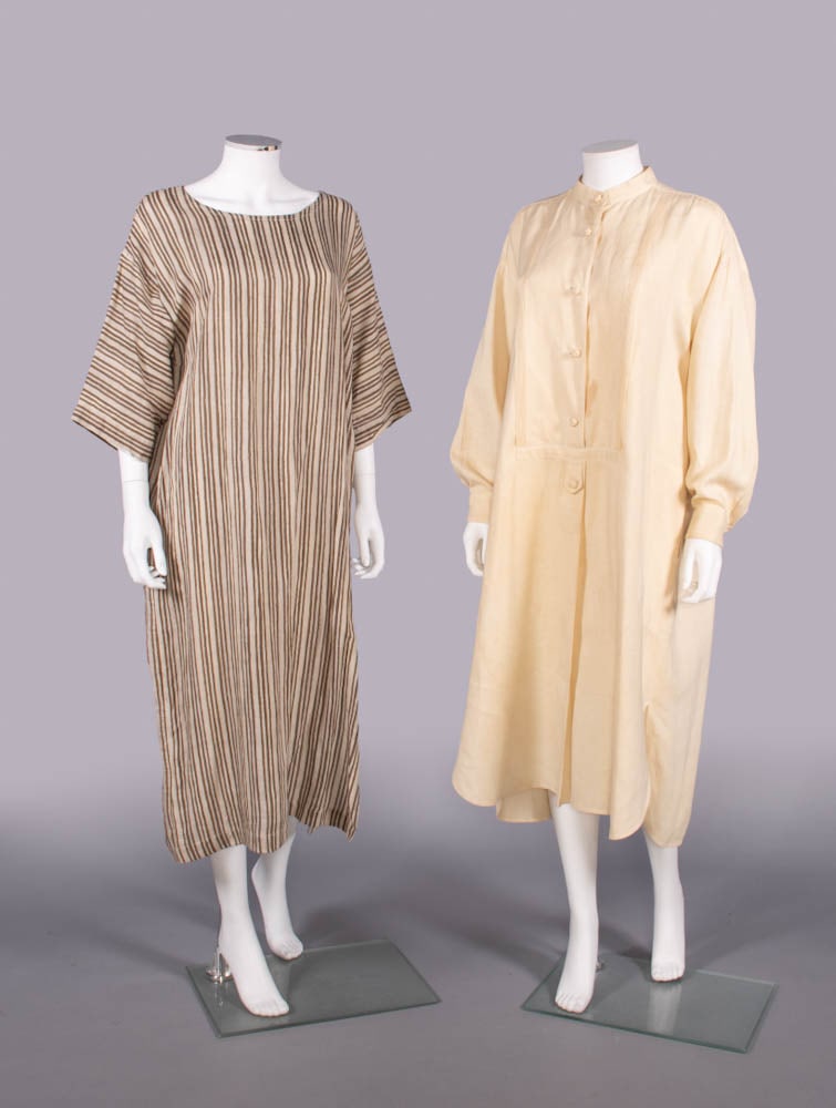TWO ISSEY MIYAKE LINEN DRESSES, JAPAN, S/S 1985 & 1987 (1 of 8)