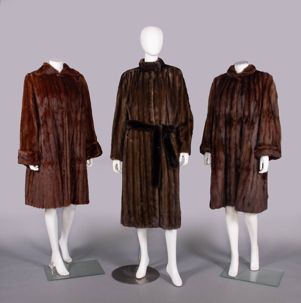 ONE VALENTINO & TWO AMERICAN MINK OR SABLE COATS, ITALY & USA, 1950-1980s (1 of 8)