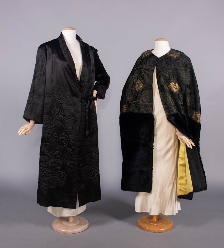 HAND EMBROIDERED ROBE & LAME' EVENING CAPE, 1900 & 1920 (1 of 10)