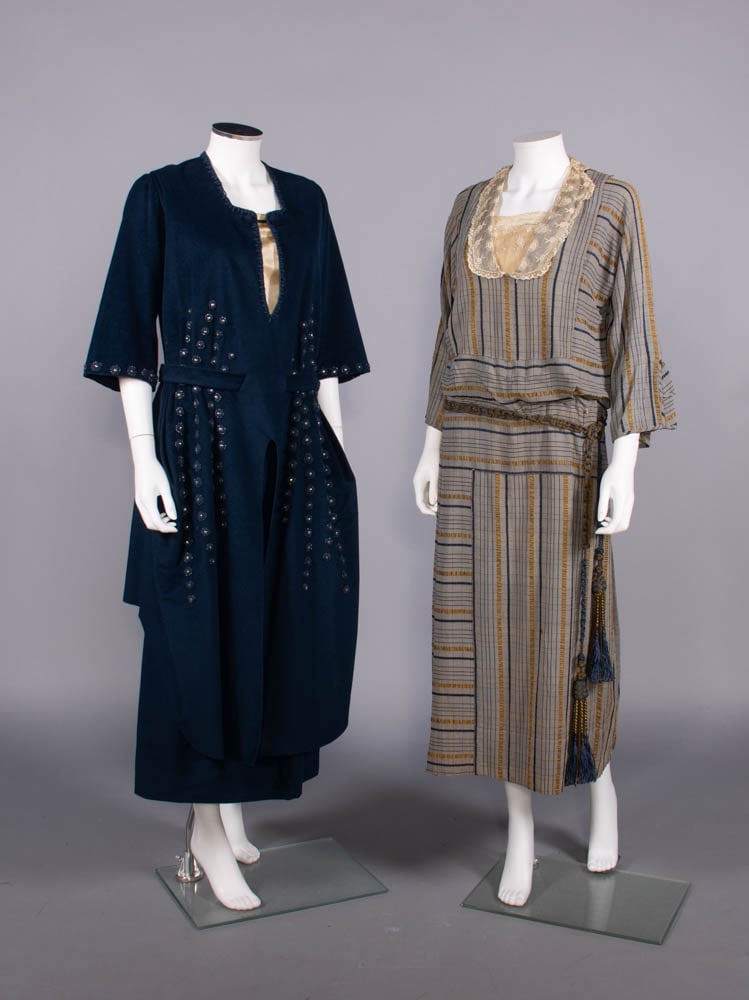TWO WOOL OR CREPE DAY DRESSES, EARLY 1920s (1 of 10)