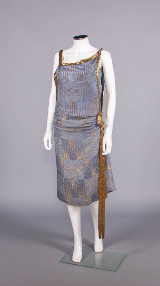 GOLD LAME' PATTERNED SILK EVENING DRESS, c. 1924 (1 of 9)