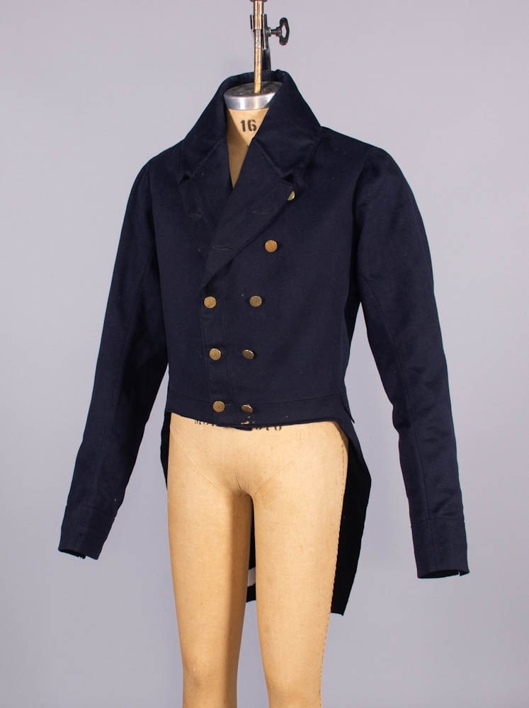 GENT'S WOOL BROADCLOTH CUTAWAY TAILCOAT, c. 1820 (1 of 7)