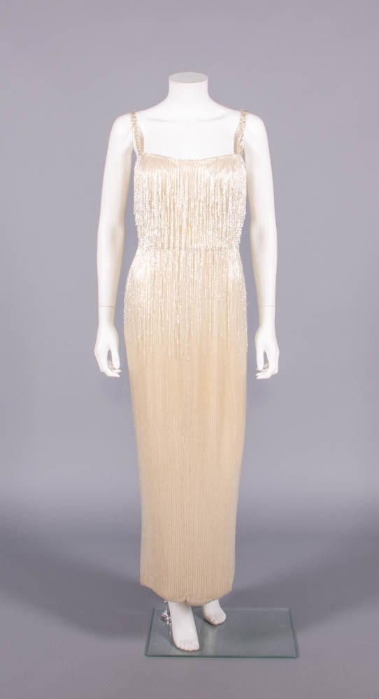 HATTIE CARNEGIE BEADED EVENING SHEATH, USA, EARLY 1960s (1 of 10)
