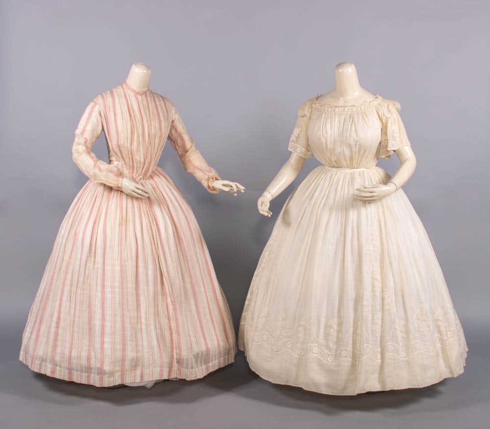 TWO COTTON DAY DRESSES, 1846 & 1859 (1 of 6)