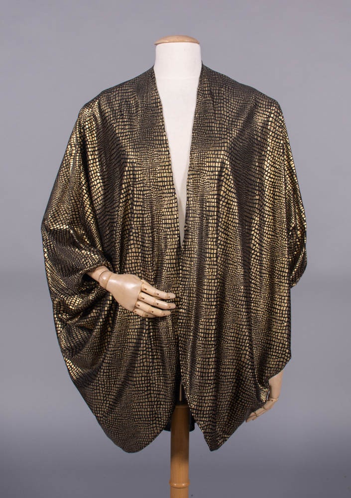 BILL BLASS GOLD PRINTED COCOON JACKET, USA, EARLY 1980s (1 of 5)