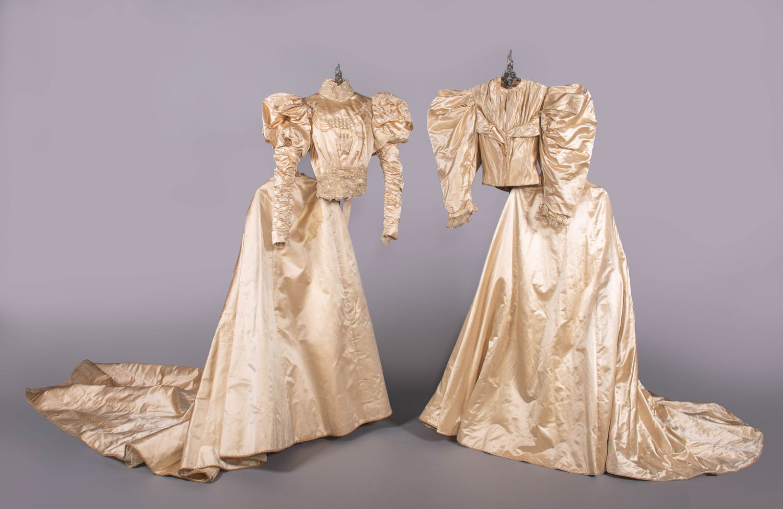 TWO SILK SATIN WEDDING GOWNS, 1895-1896 (1 of 9)