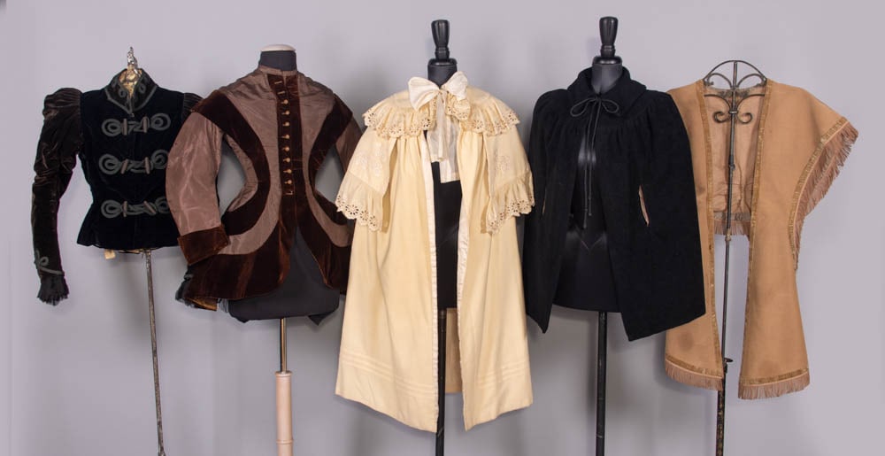 COLLECTION OF SILK OR WOOL BODICES & CAPES, 1855-1899 (1 of 9)