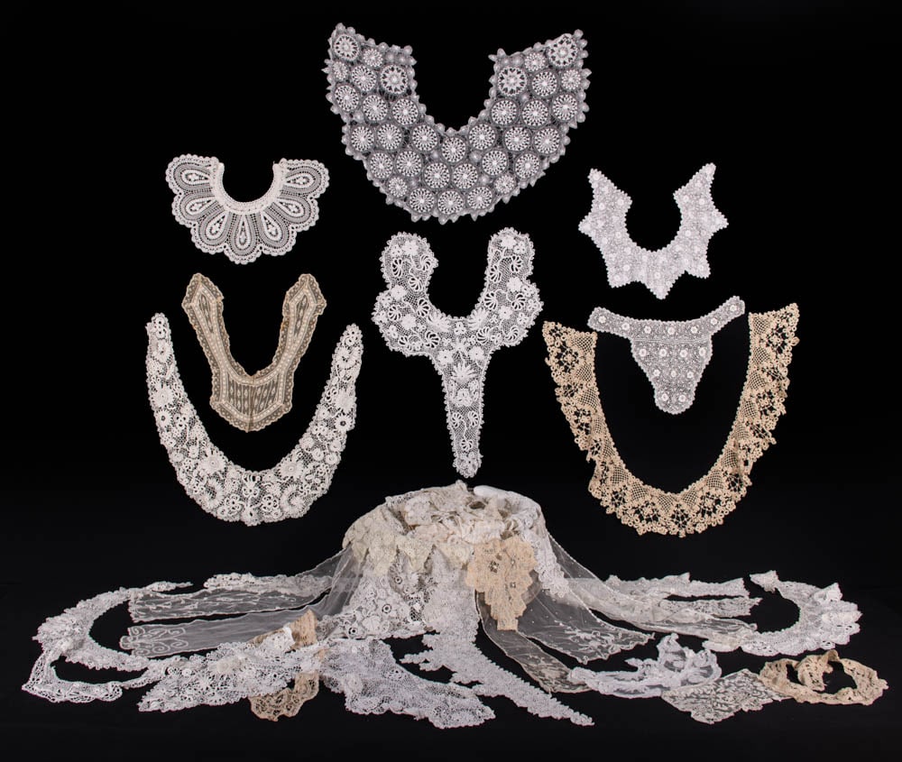 FORTY SEVEN LACE ELEMENTS INCLUDING BRUSSELS MIXED LACE & ALENCON, LATE 19TH-EARLY 20TH C (1 of 6)