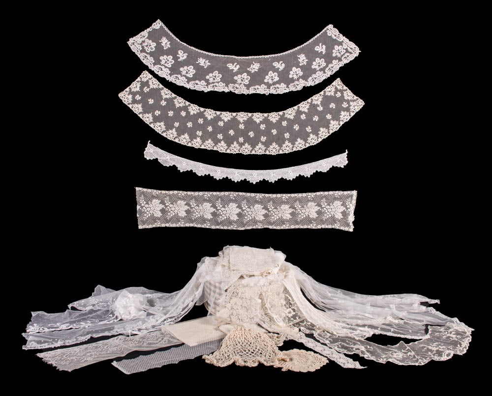 LARGE LOT OF LACE FLOUNCES, YARDAGE & ACCESSORIES, 1840s-1920s (1 of 6)