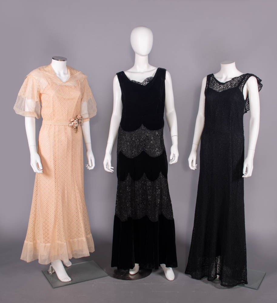 THREE AFTERNOON OR PARTY DRESSES, 1930s (1 of 9)