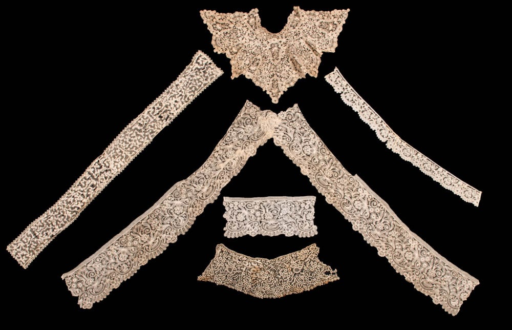 BRUSSELS MIXED & BOBBIN LACE DRESS ELEMENTS, LATE 19TH C (1 of 7)