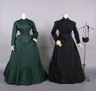 TWO WOOL OR SILK DAY DRESS, 1870 & 1899