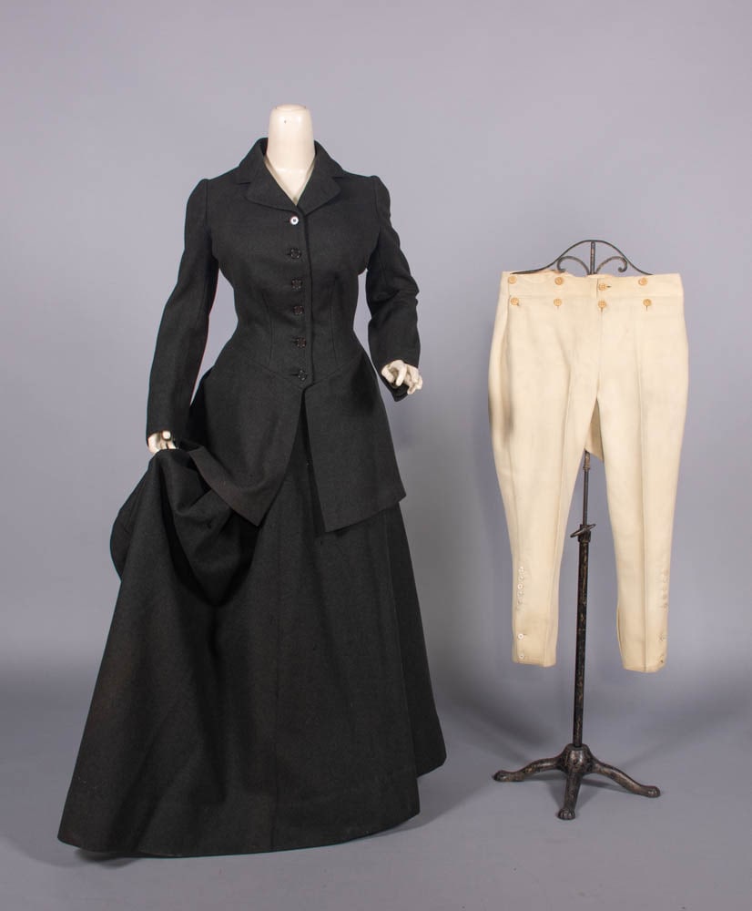 THREE PIECE WOOL BROADCLOTH RIDING HABIT, NEW YORK, 1880 (1 of 7)
