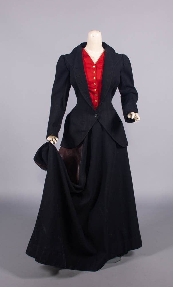 WOOL BROADCLOTH RIDING HABIT, WASHINGTON DC, c. 1890 (1 of 8)