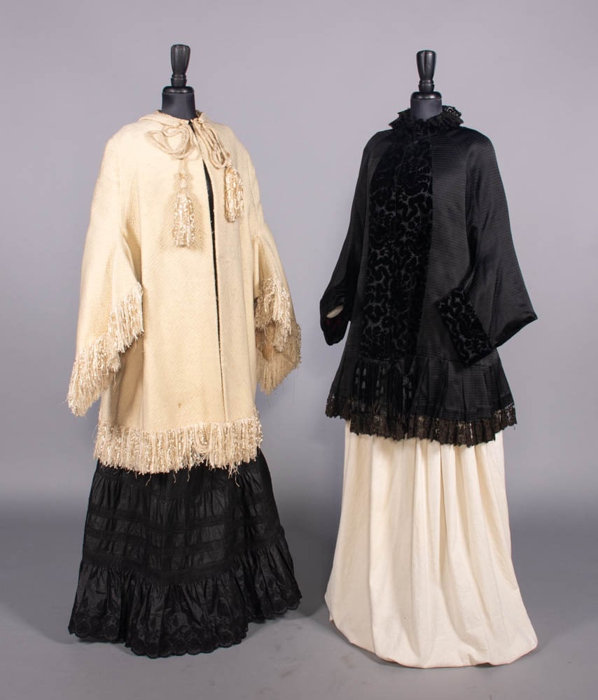 TWO WOOL OR SILK DOLMANS, c. 1875 & c. 1889 (1 of 8)