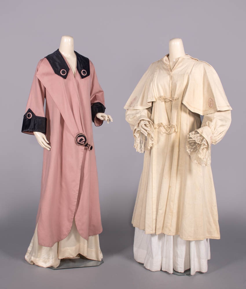TWO WOOL DAY OR HOUSE COATS, c. 1898 & c. 1914 (1 of 10)