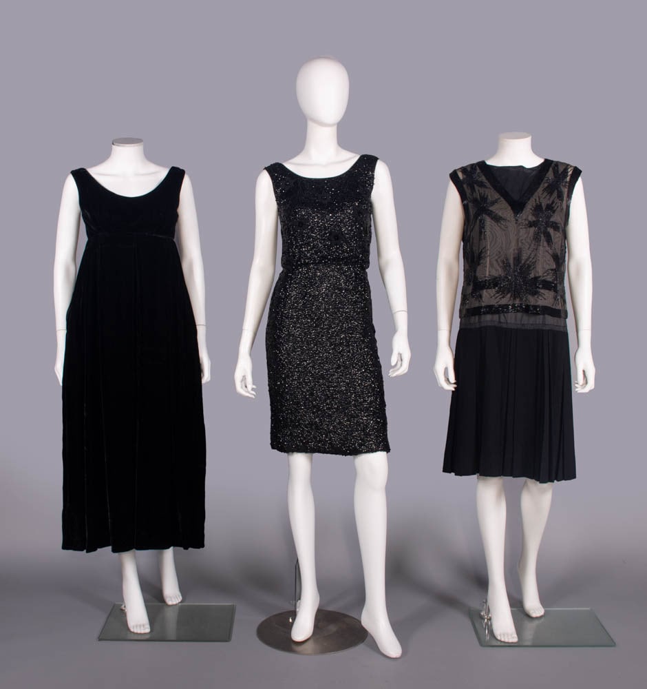 THREE DESIGNER BEADED OR VELVETEEN EVENING GARMENTS, 1960-1980s (1 of 11)