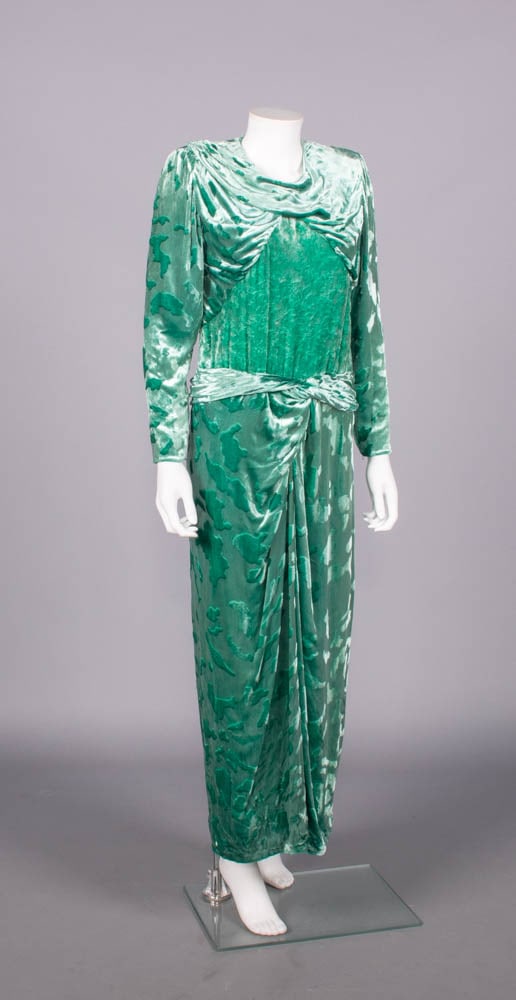 GALANOS SILK VELVET EVENING DRESS, USA, 1980s (1 of 9)