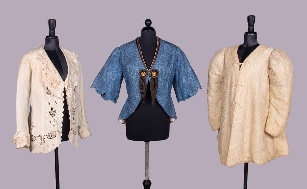 THREE EMBELLISHED SILK, LINEN OR LACE JACKETS, NEW YORK, 1898-1910 (1 of 10)