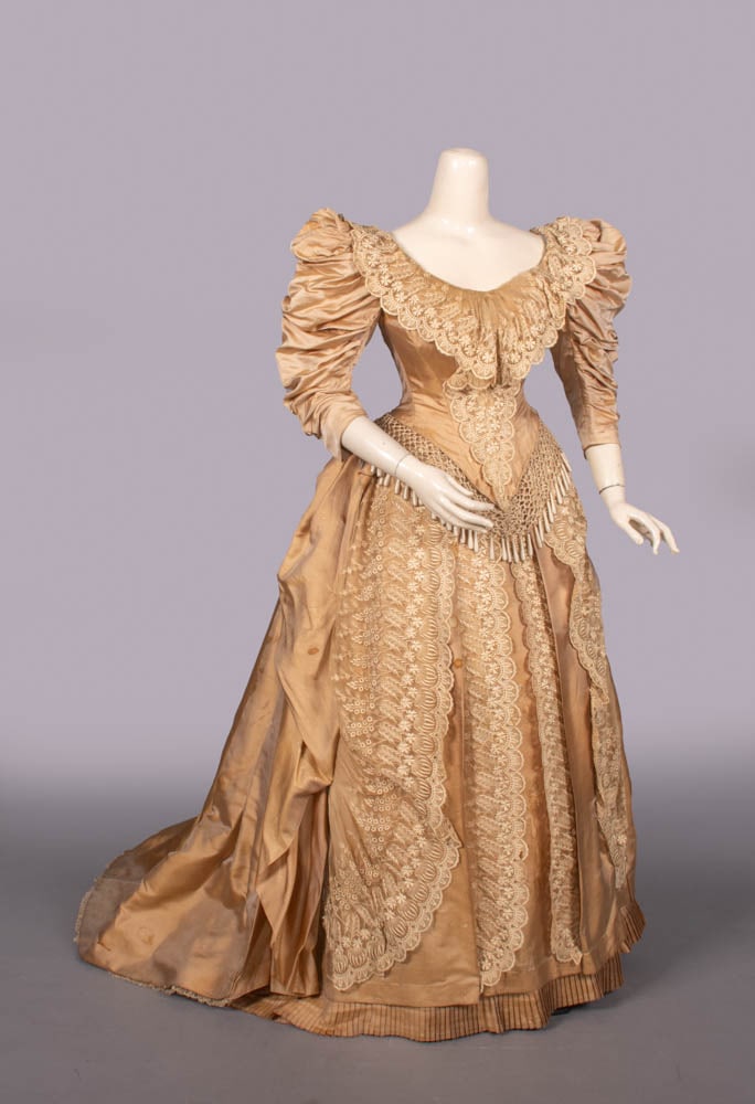 SILK TWILL EVENING GOWN, c. 1885 (1 of 9)