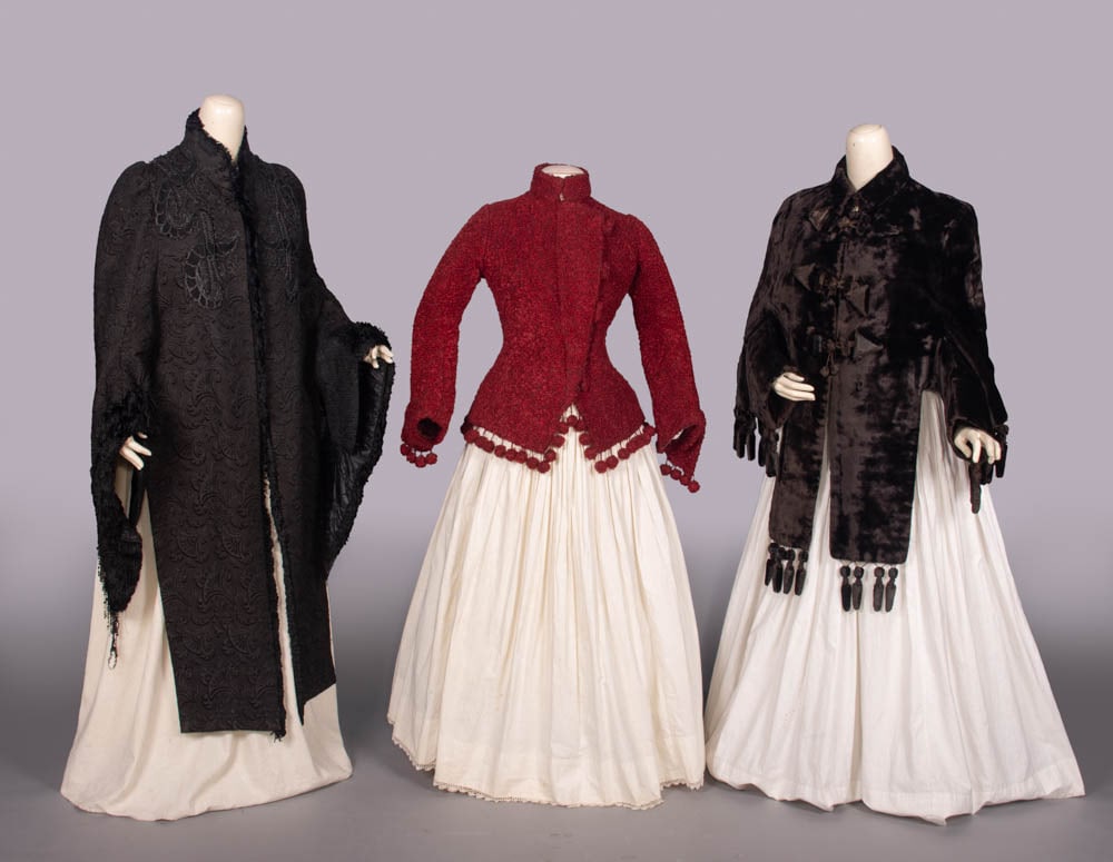 TWO SILK DOLMANS & ONE MOHAIR BODICE, LONDON, 1885-1890 (1 of 10)